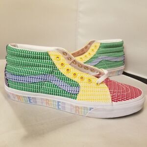 VANS Mens 11 Classic‎ Sk8-Mid PRIDE LGBTQ+ Gay Rainbow Skate Colorblock Sneaker